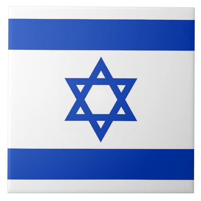 De Cerâmica Azulejo da bandeira israelense (Frente)