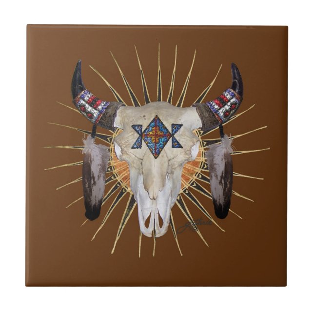 De Cerâmica Azulejo da estrela do búfalo (Frente)