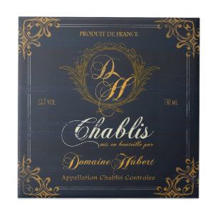 De Cerâmica Azulejo da etiqueta do vinho francês: Chablis