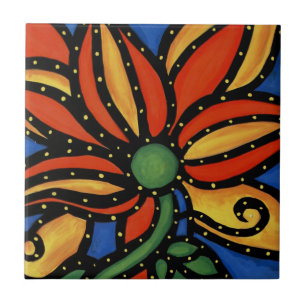 De Cerâmica Azulejo da flor