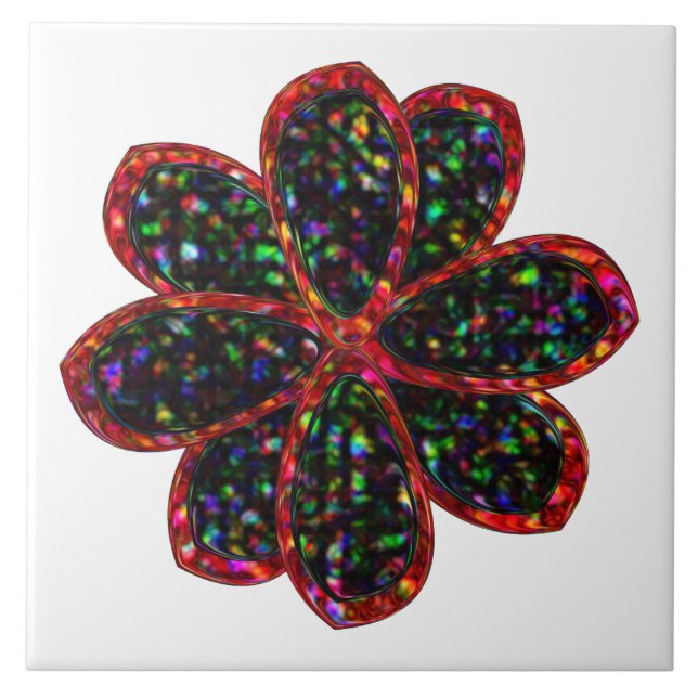 De Cerâmica Azulejo da Flor Negra e Vermelha (Frente)