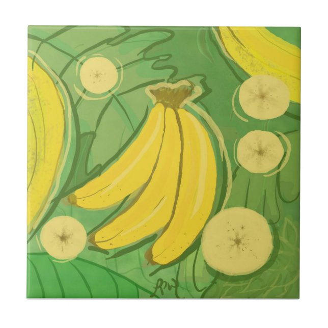 De Cerâmica Azulejo da fruta: Bananas (Frente)