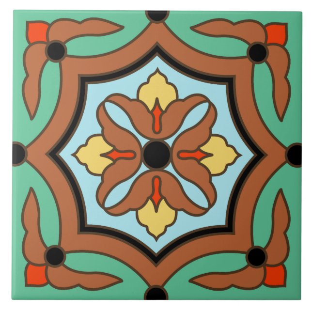 De Cerâmica Azulejo da ilha catalã Vintage dos anos 30 (Frente)