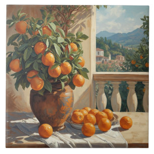 De Cerâmica Azulejo da Laranjeira Siciliana com Vista da Varan