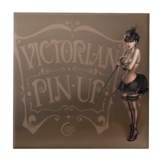 De Cerâmica Azulejo da menina do pinup do Victorian
