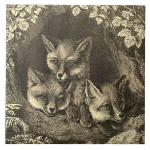 De Cerâmica Azulejo da raposa do vintage