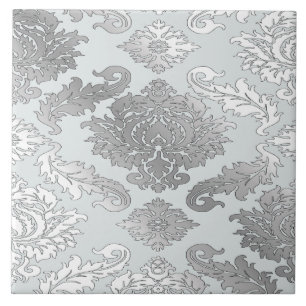 De Cerâmica Azulejo Damask Azul Turquesa Grande e Elegante