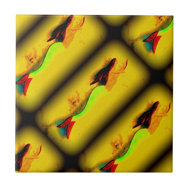 De Cerâmica azulejo das sereias ascendentes (Frente)