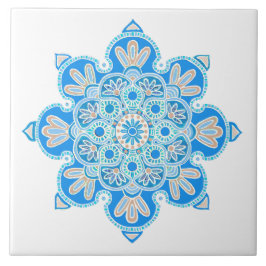 De Cerâmica Azulejo decorativo cerâmico com medalhão azul clar