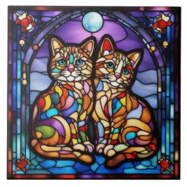 De Cerâmica Azulejo Decorativo Cerâmico dos Gatinhos Arco-Íris