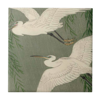 De Cerâmica Azulejo decorativo das garças-reais brancas