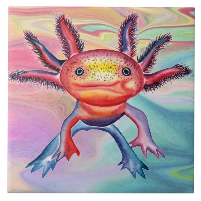 De Cerâmica Azulejo decorativo do Axolotl insolente (Frente)