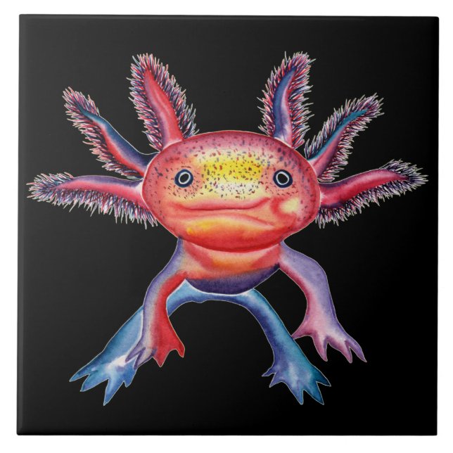 De Cerâmica Azulejo decorativo do Axolotl insolente (Frente)