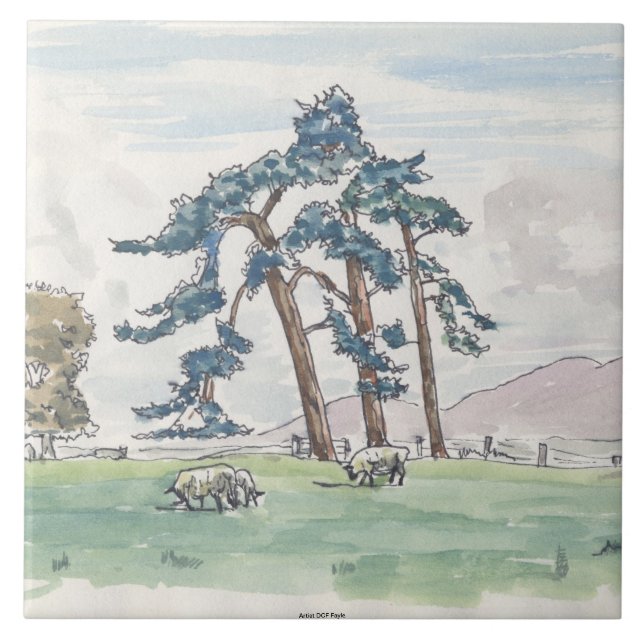 De Cerâmica Azulejo decorativo do campo inglês (Frente)