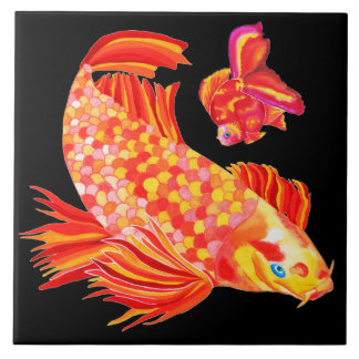 De Cerâmica Azulejo decorativo do design do peixe dourado