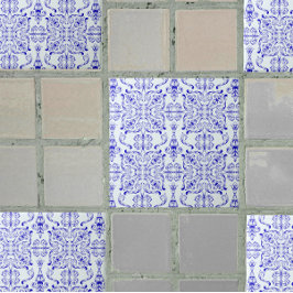 De Cerâmica Azulejo decorativo do Ornamentado azul