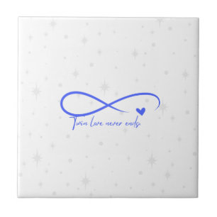 De Cerâmica Azulejo Decorativo do Símbolo Infinito Azul