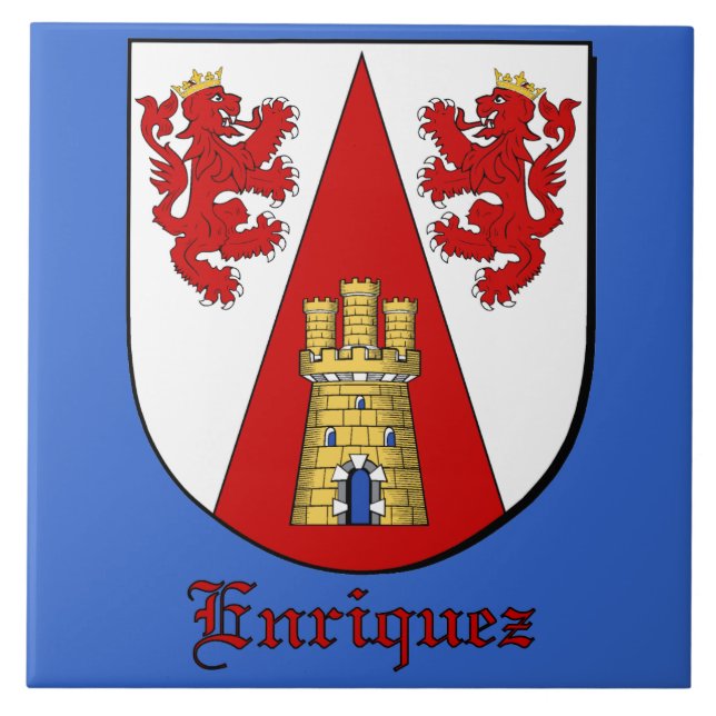 De Cerâmica Azulejo Decorativo Enriquez Family Shield (Frente)