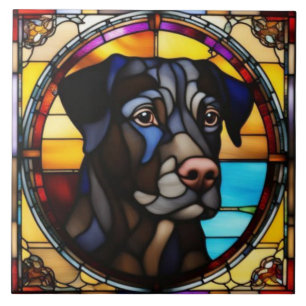 De Cerâmica Azulejo Decorativo Labrador Preto Fofo