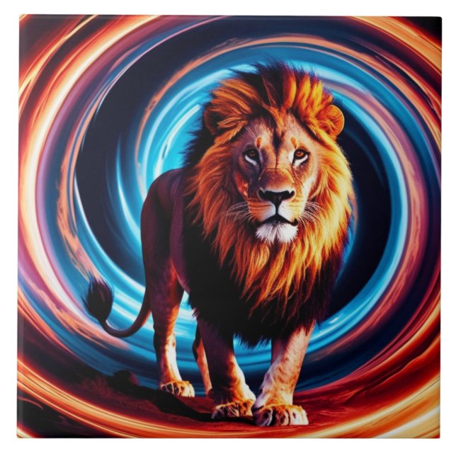 De Cerâmica Azulejo Decorativo Lion Gyre (Frente)