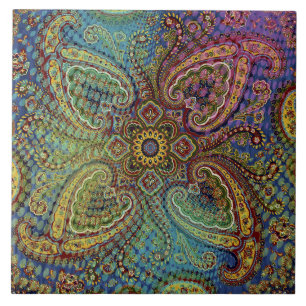 De Cerâmica Azulejo Decorativo Paisley