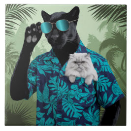 De Cerâmica Azulejo Decorativo Persa Branco e Panther