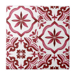 De Cerâmica Azulejo Decorativo Vermelho em Padrão Remendado