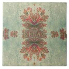 De Cerâmica Azulejo Decorativo Vintage Duo: Verde e Filme Verm