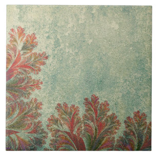De Cerâmica Azulejo Decorativo Vintage Duo: Verde e Filme Verm