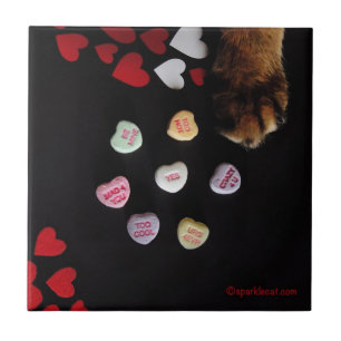 De Cerâmica Azulejo do amor dos corações dos doces do gatinh