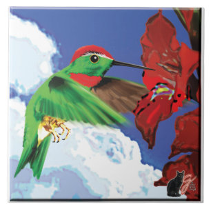 De Cerâmica Azulejo do colibri