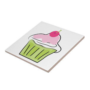 De Cerâmica Azulejo do cupcake