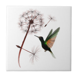 De Cerâmica Azulejo do dente-de-leão e do colibri