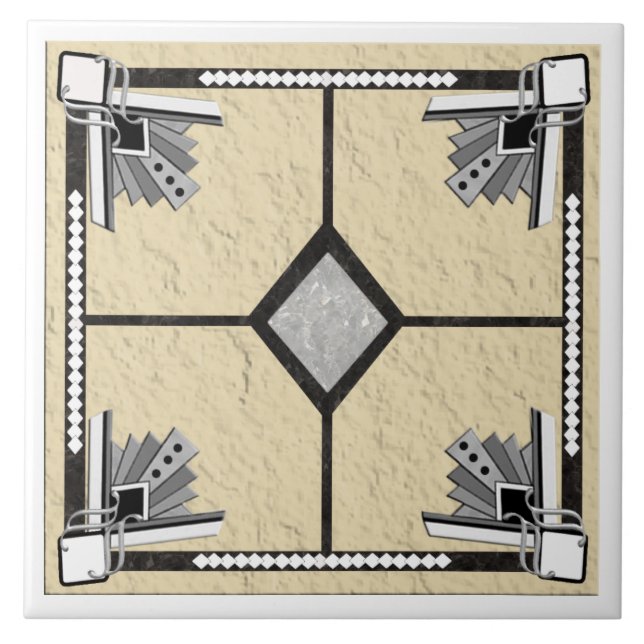 De Cerâmica azulejo do diamante do deco (Frente)