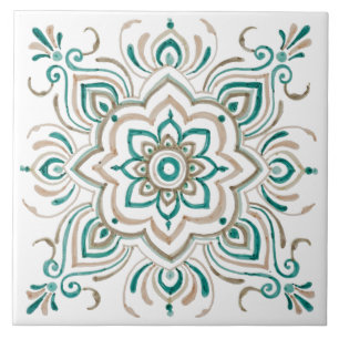 De Cerâmica Azulejo do espanhol do vintage da cerceta