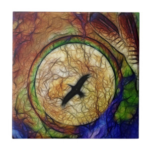 De Cerâmica Azulejo do falcão do corvo