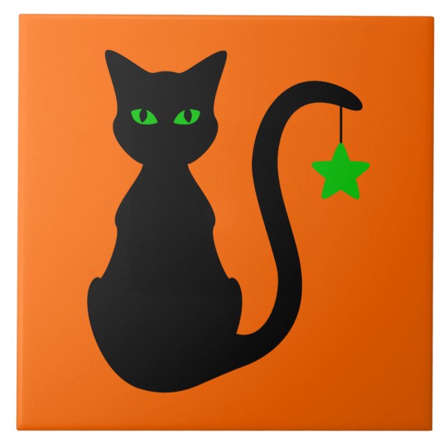 De Cerâmica Azulejo do gato preto (Frente)