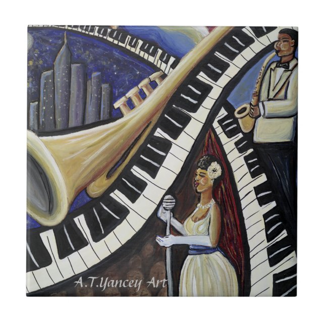 De Cerâmica Azulejo do jazz do luar (Frente)