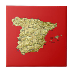 De Cerâmica Azulejo do mapa da espanha