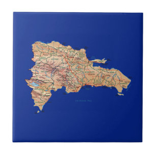De Cerâmica Azulejo do mapa da República Dominicana