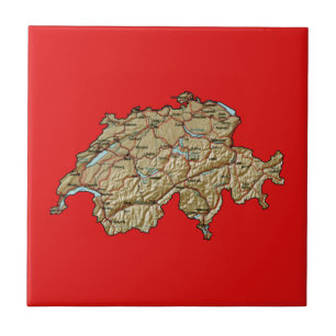 De Cerâmica Azulejo do mapa da suiça