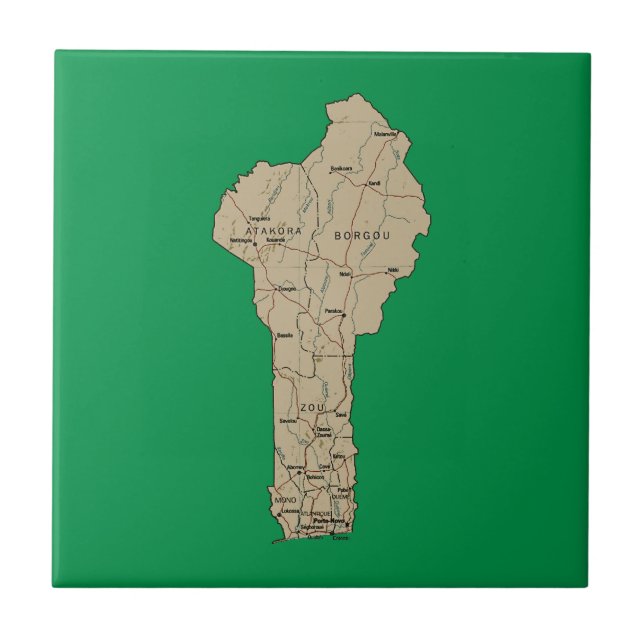 De Cerâmica Azulejo do Mapa do Benim (Frente)