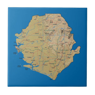 De Cerâmica Azulejo do mapa do Sierra Leone