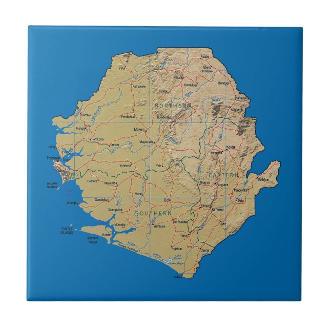 De Cerâmica Azulejo do mapa do Sierra Leone (Frente)