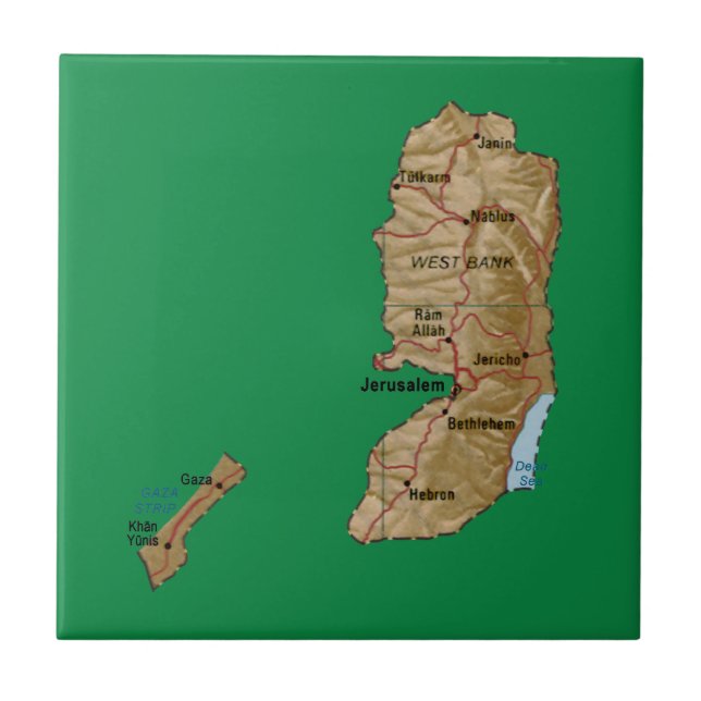 De Cerâmica Azulejo do Mapa Palestino (Frente)