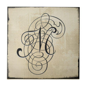 De Cerâmica azulejo do mongram "M"