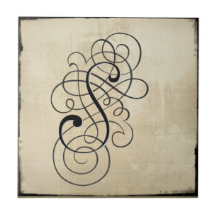 De Cerâmica azulejo do mongram "S"