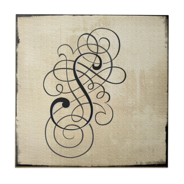 De Cerâmica azulejo do mongram "S" (Frente)