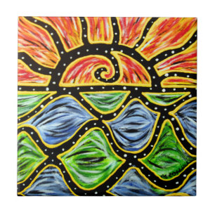 De Cerâmica Azulejo do nascer do sol