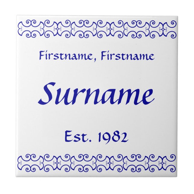 De Cerâmica Azulejo do Nome da Família - Vitoriano (Frente)